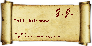 Gáli Julianna névjegykártya